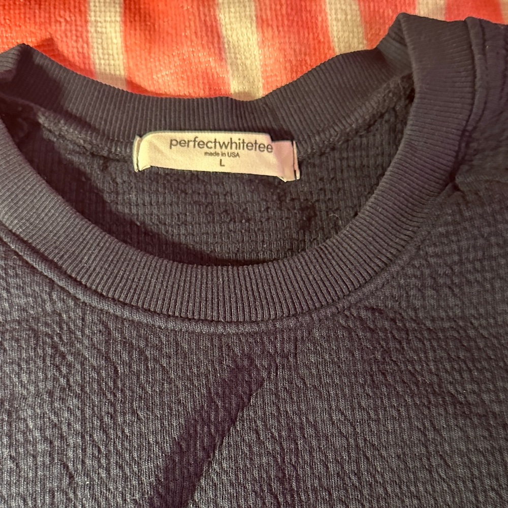Perfectwhitetee womens Navy Crewneck Sweater